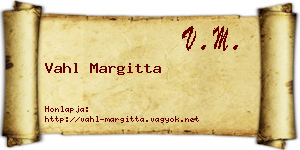 Vahl Margitta névjegykártya